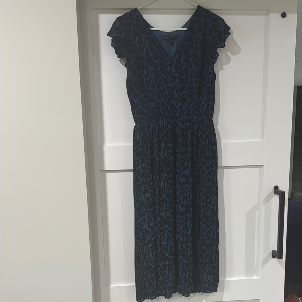 Banana Republic Blue Flutter Sleeve Midi Sundress